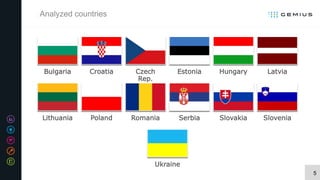 5
Analyzed countries
Bulgaria Croatia Czech
Rep.
Estonia Hungary Latvia
Lithuania Poland Romania Serbia Slovakia Slovenia
...