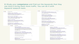 2. Classify the keywords that you want to use by topics.
Gather all the data together on the following template
(Keyword r...