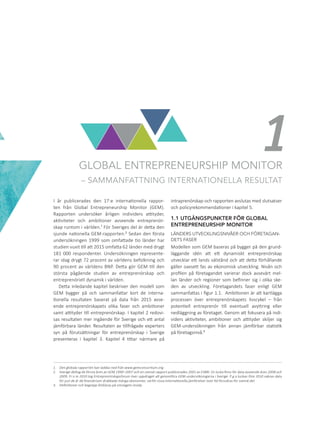 13Global Entrepreneurship Monitor – Sammanfattning internationella resultat
Tabell 1.1: Länder efter geografisk region och...