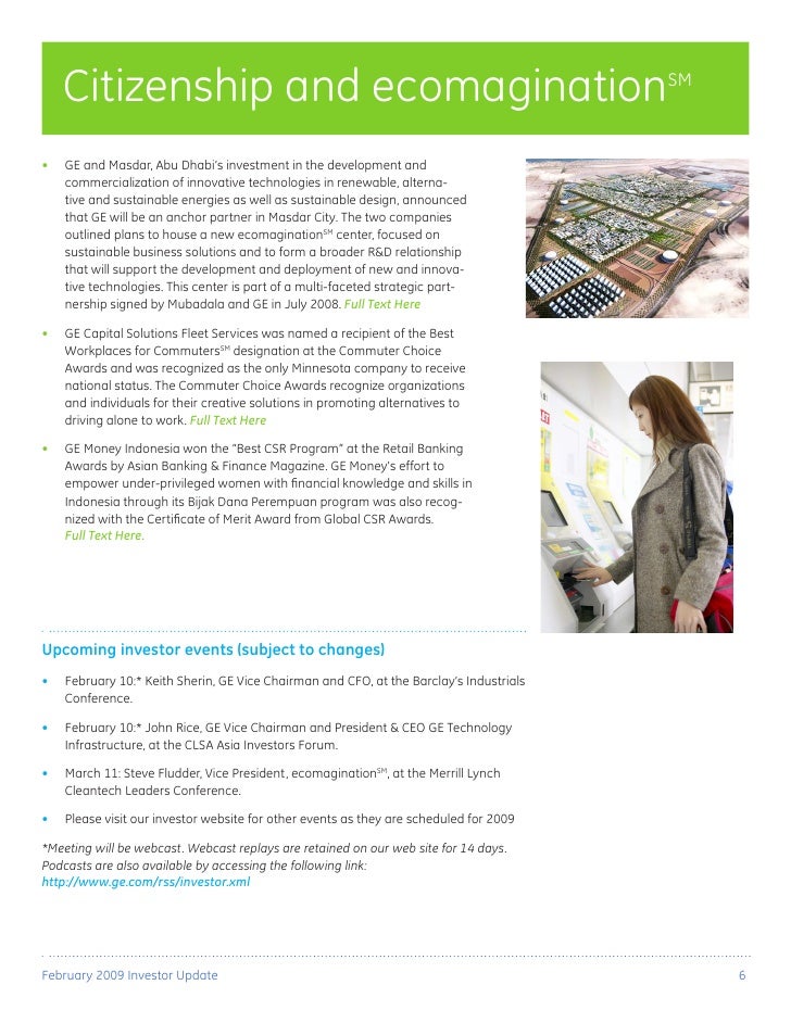 Ge Monthly Update February2009