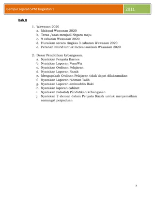 Ciri-ciri nasionalisme tahap 1