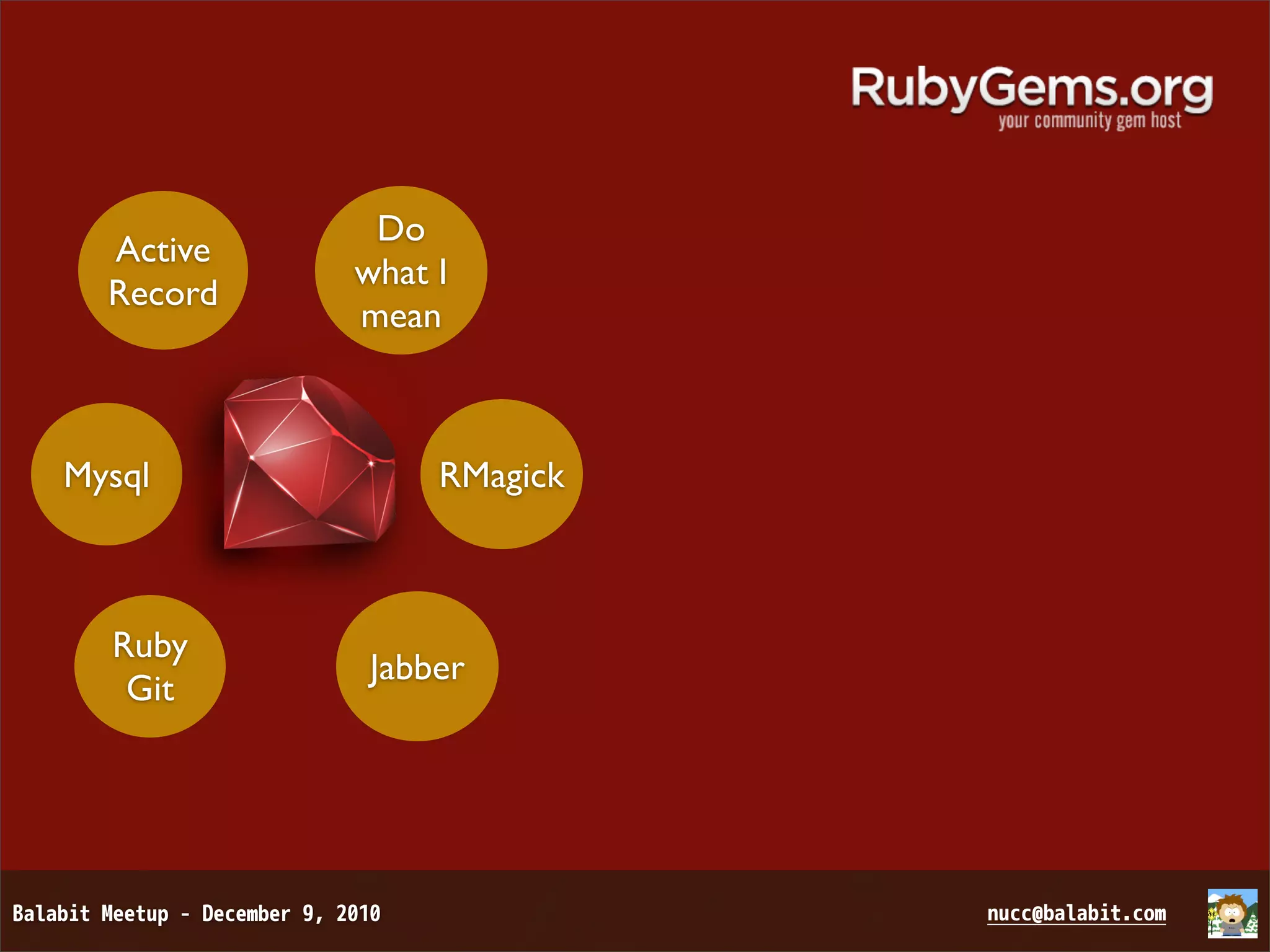 Do Active what I Record mean Mysql RMagick Ruby Jabber Git 