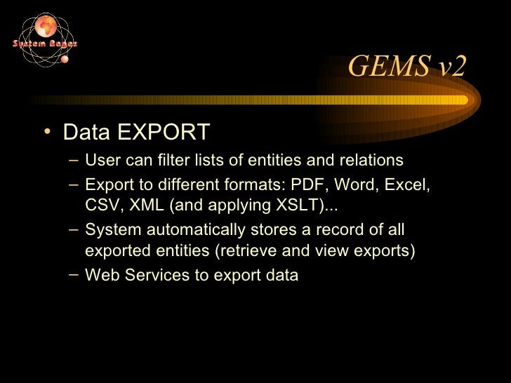 GEMS General Events Management System