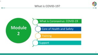 1
1
What is COVID-19?
1
What is Coronavirus: COVID-19
Core of Health and Safety
Training
Support
 
