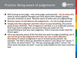 Mindfulness Session 3 - Judgement | PPTX