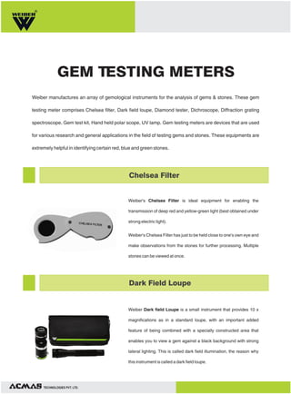 Gem Testing Meters by ACMAS Technologies Pvt Ltd. | PDF