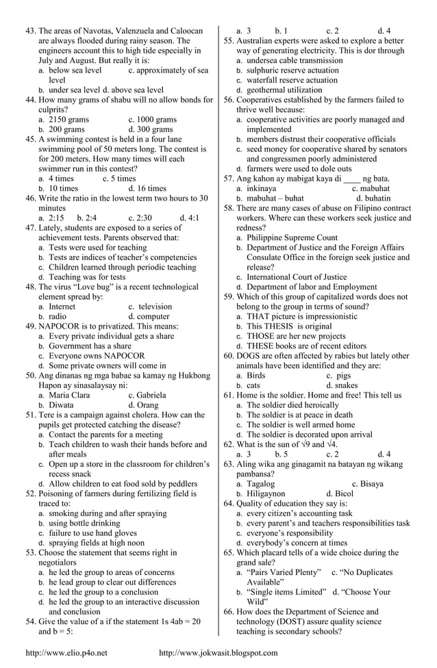 GENERAL EDUCATION LET REVIEWER