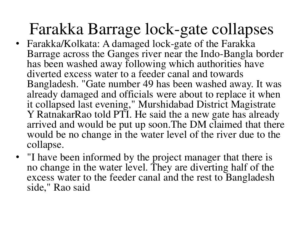 The Farakka Barrage