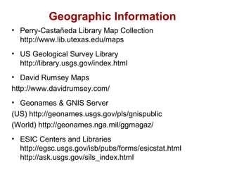 FSU SLIS Wk 11 Intro to Info Services: Biography, Genealogy, Geography