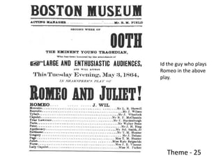 Id the guy who plays
Romeo in the above
play.




  Theme - 25
 