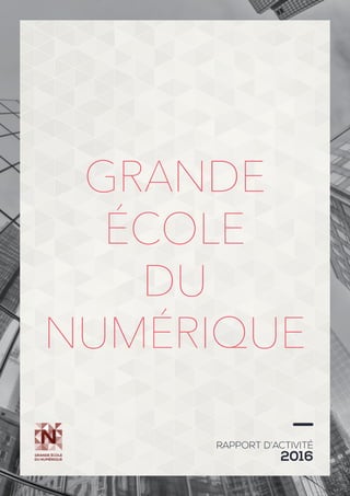 RAPPORT D’ACTIVITÉ
2016
GRANDE
ÉCOLE
DU
NUMÉRIQUE
 