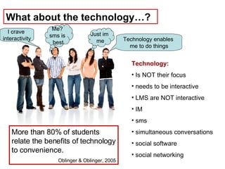 What about the technology…? Technology enables  me to do things <ul><li>Technology: </li></ul><ul><li>Is NOT their focus <...