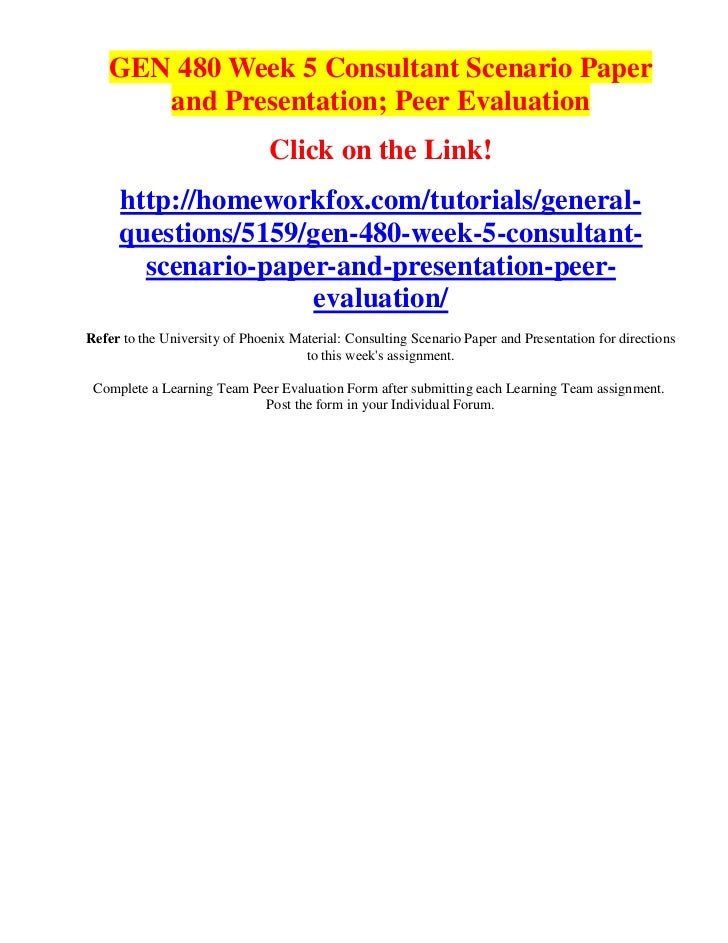 Gen 480 case study assignment assessment