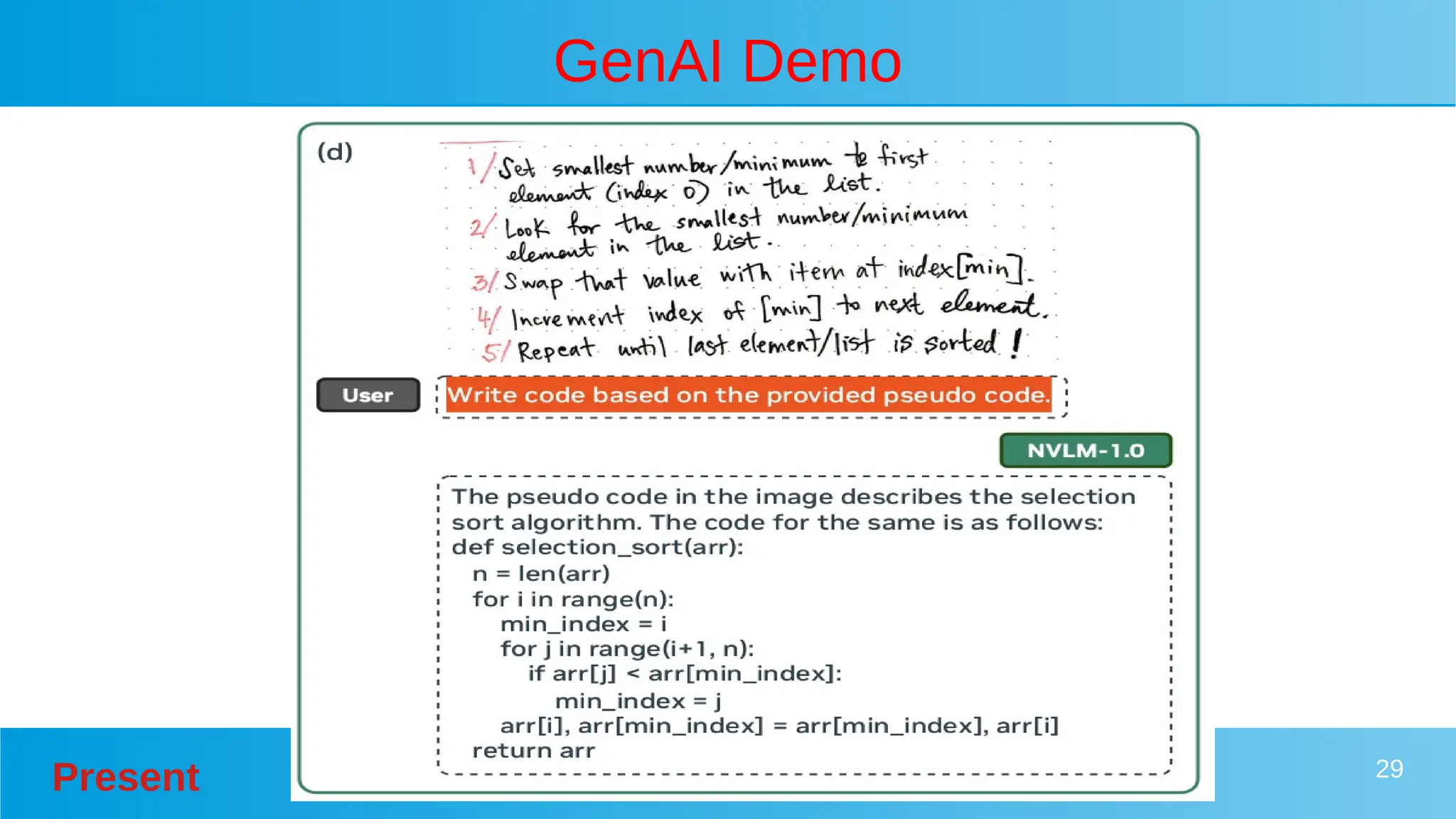 Present 29
GenAI Demo
 