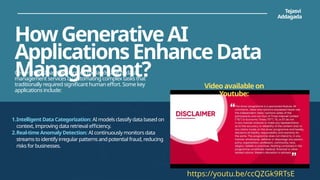 Gen AI Advantages for Data Management Services in India-Tejasvi ...