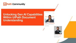 Unlocking Gen AI Capabilities Within UiPath Document Understanding | PDF
