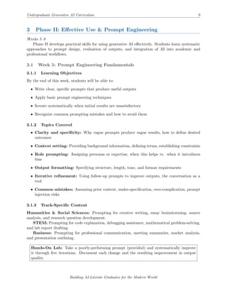 Generative AI for Undergraduates:Curriculum | PDF