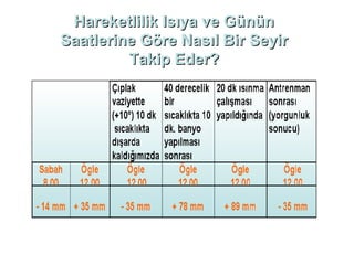 Hareketlilik Isıya ve Günün
Saatlerine Göre Nasıl Bir Seyir
         Takip Eder?
 