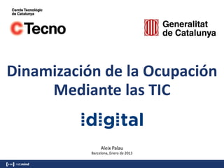 Dinamización de la Ocupación
Mediante las TIC

Aleix Palau
Barcelona, Enero de 2013

 
