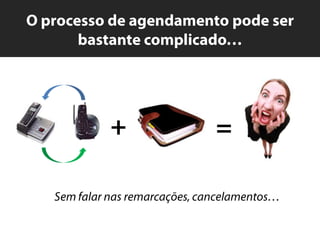 O processo de agendamento pode ser bastante complicado…+=Semfalarnasremarcações, cancelamentos…