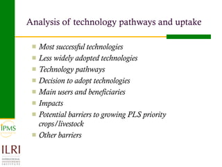 Analysis of priority commodities — Gender and technology perspectives