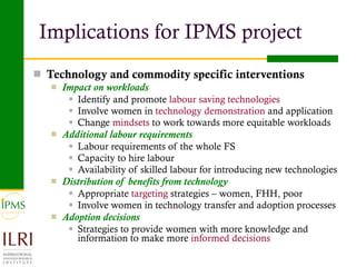 Analysis of priority commodities — Gender and technology perspectives