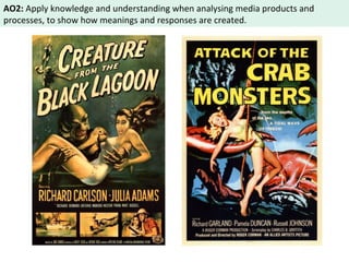 AO2: Apply knowledge and understanding when analysing media products and 
processes, to show how meanings and responses are created. 
 