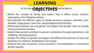 Understanding Family Structures and Promoting Gender Equality in the ...