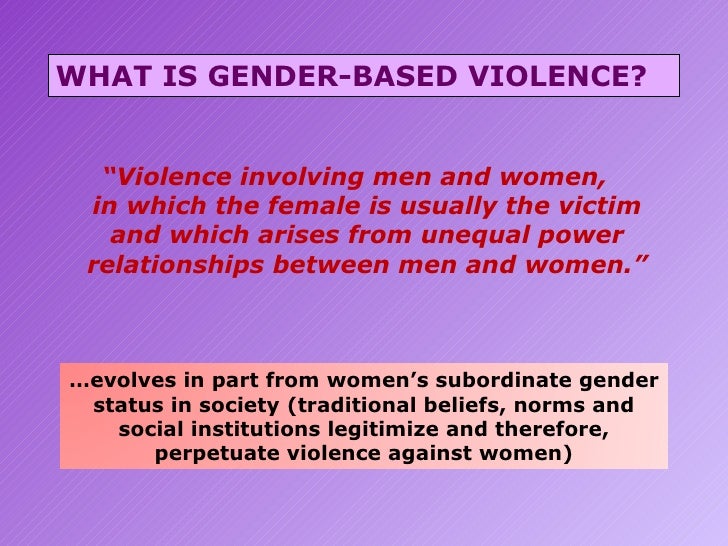 describe gender based violence essay