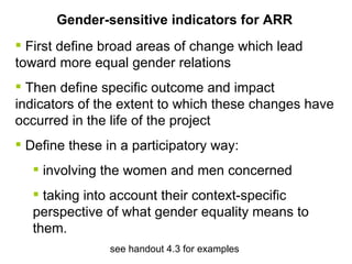 Identifying Gender Risk Gender and disaster risk reduction: Monitoring and evaluation | PPT
