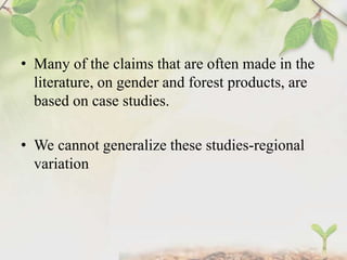 Gender dimensions in forest management | PPTX