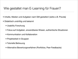 Gender Mainstreaming New Media Literacy E Learning Vechta