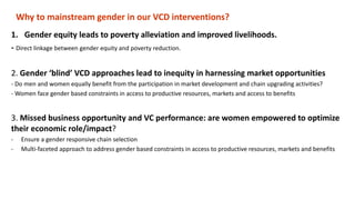 Gender in the participatory market chain approach