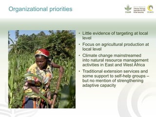 How communities and organizations interact to strengthen adaptive capacity and food security in the face of climate change