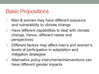 Gender agriculture & climate change. What we need to know