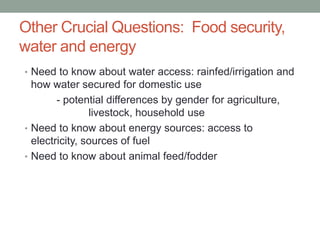 Gender agriculture & climate change. What we need to know