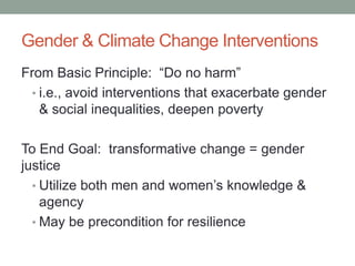 Gender agriculture & climate change. What we need to know