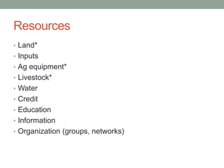Gender agriculture & climate change. What we need to know
