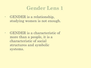 Gender and Analysis lens/analysis (GAD). | PPTX