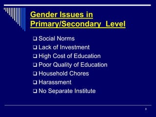 Gender and contemporary issues in education | PPT