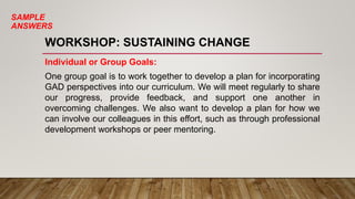 Gender and Development Workshops for Training | PPTX
