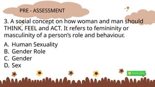 GENDER AND HUMAN SEXUALITY GRADE POWERPOINT | PPTX