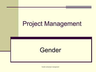Project Management Gender 