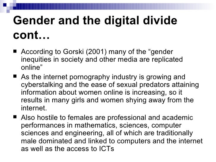 Gender And The Digital Divide