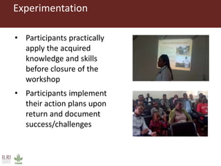 Approaches to strengthen the capacity to integrate gender in agricultural research programs