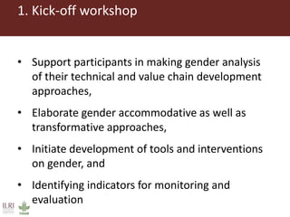 Approaches to strengthen the capacity to integrate gender in agricultural research programs
