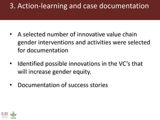 Approaches to strengthen the capacity to integrate gender in agricultural research programs