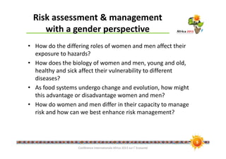 Gender aspects of informal markets