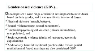 Gender Based Violence for gender mainstreaming | PPTX