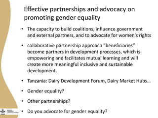 Gender capacity assessment and development in the CGIAR Livestock and Fish Research Program: Focus group discussions